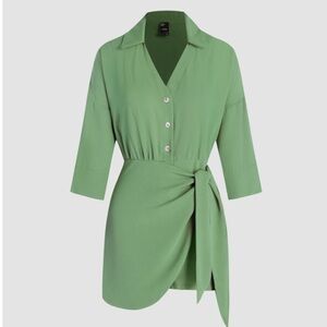 CIDER NWT Collared Solid button Asymmetrical Romper, Size XL